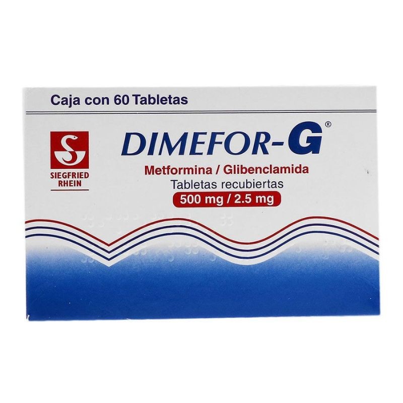 DIMEFOR G 500/2.5 MG, 60 TABLETAS.