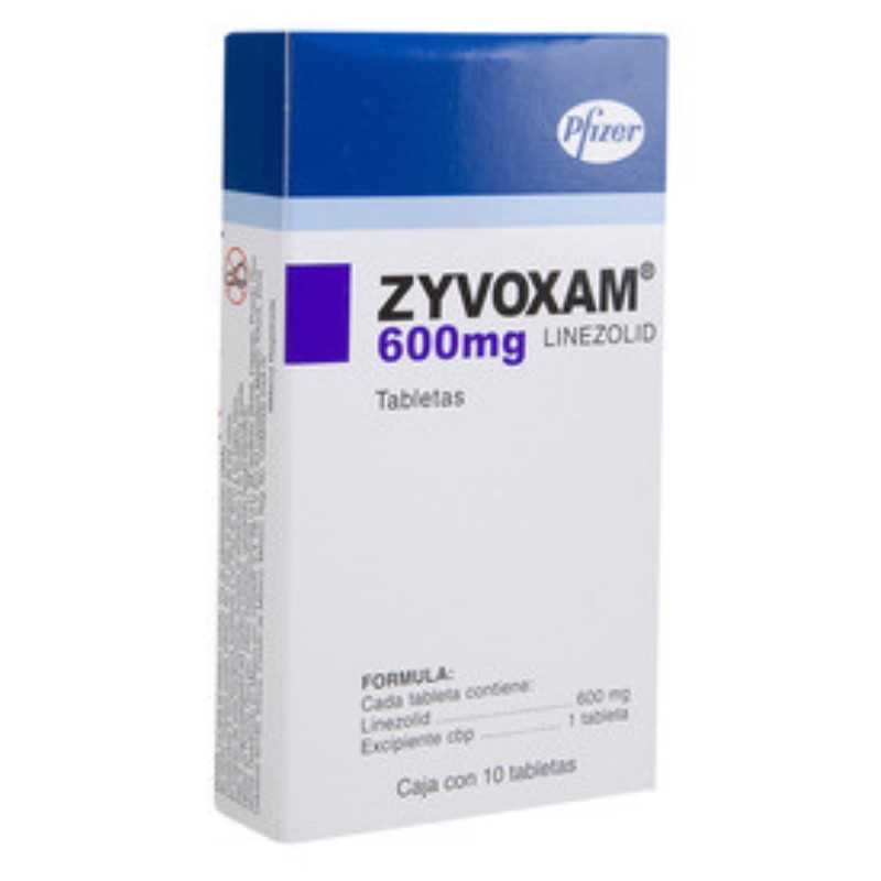 Zyvoxam 600 mg – Caja con 10 tabletas